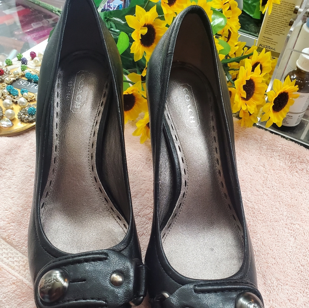 Coach heels Darlina color Black Leather - Picture 3 of 13
